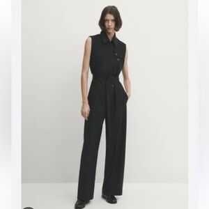 Massimo Dutti black belted jumpsuit